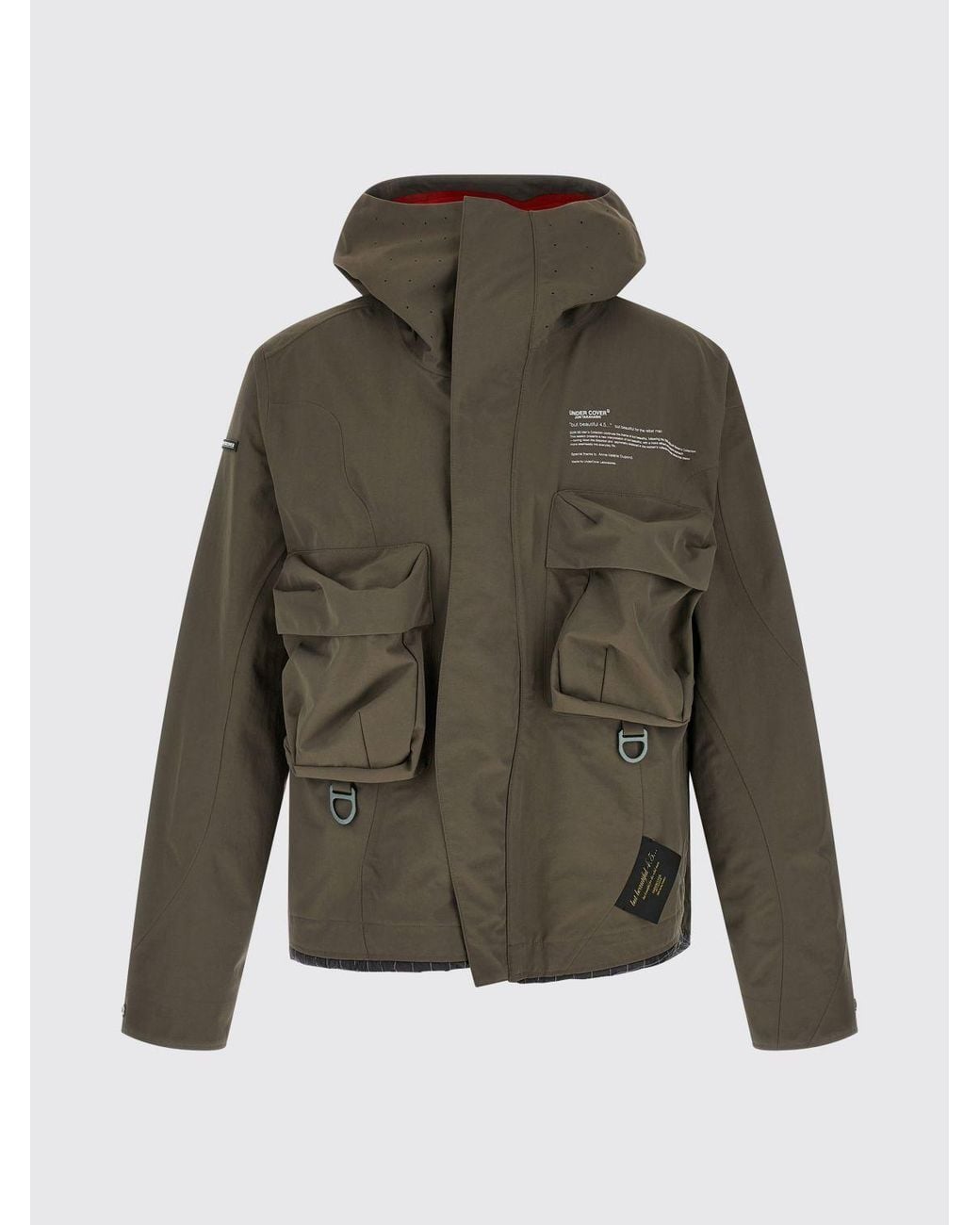 Undercover Brown Relaxed Fit Short Nylon Parka With Hood And Patch Pockets for men