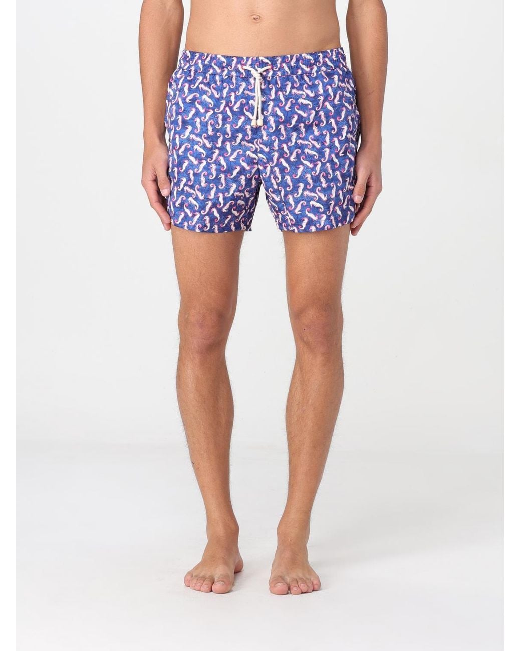 Kampos Blue Patterned Nylon Swimsuit for men