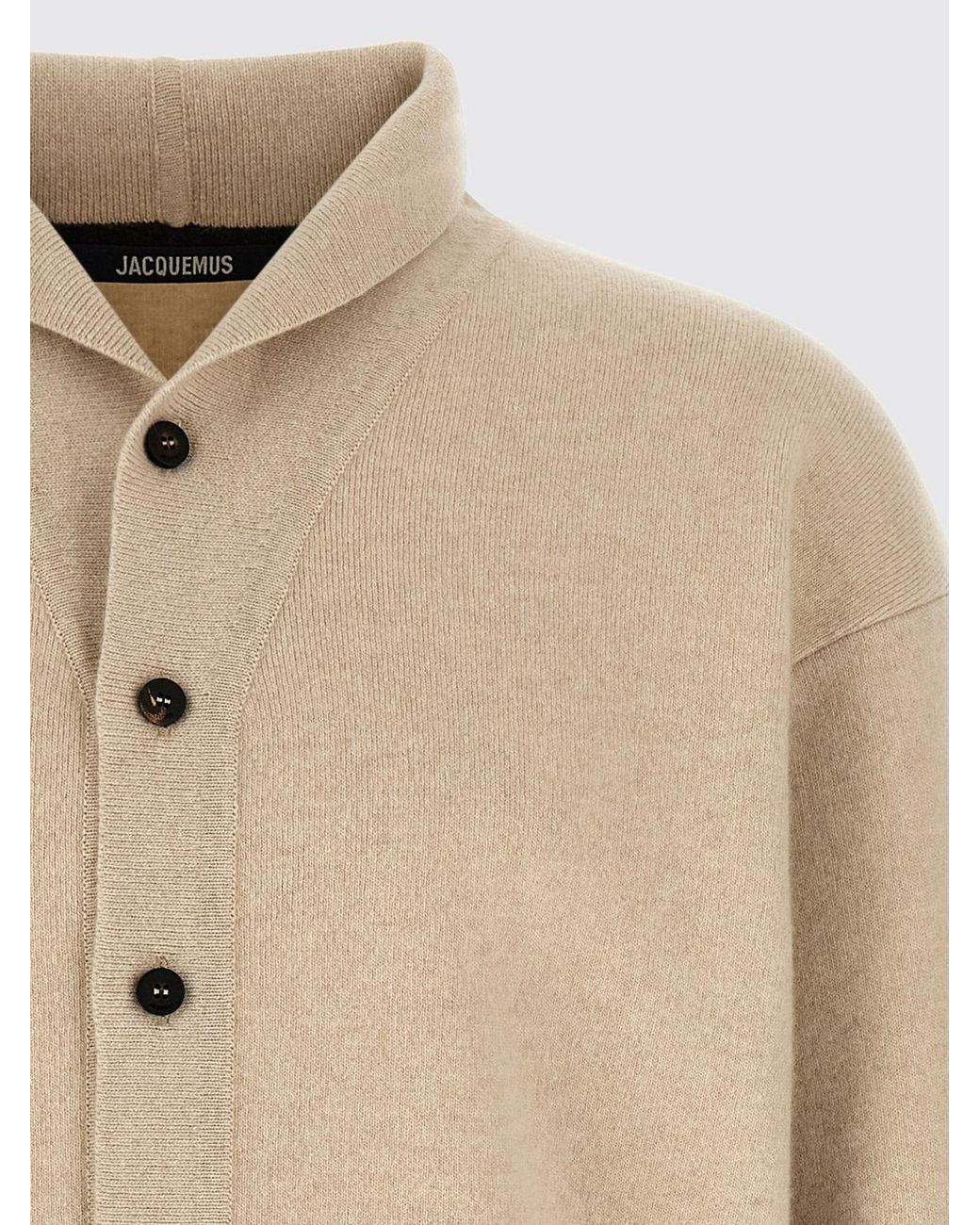 Jacquemus Natural Shawl Collar Merino Wool And Cashmere Cardigan for men