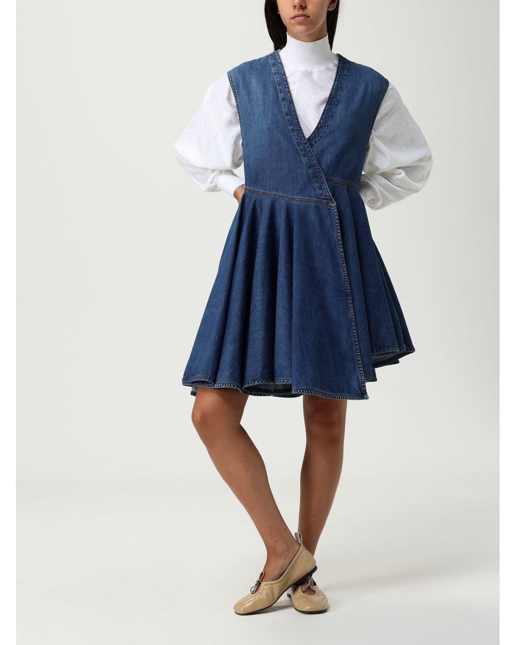 Alaïa Blue Wrap Denim Dress