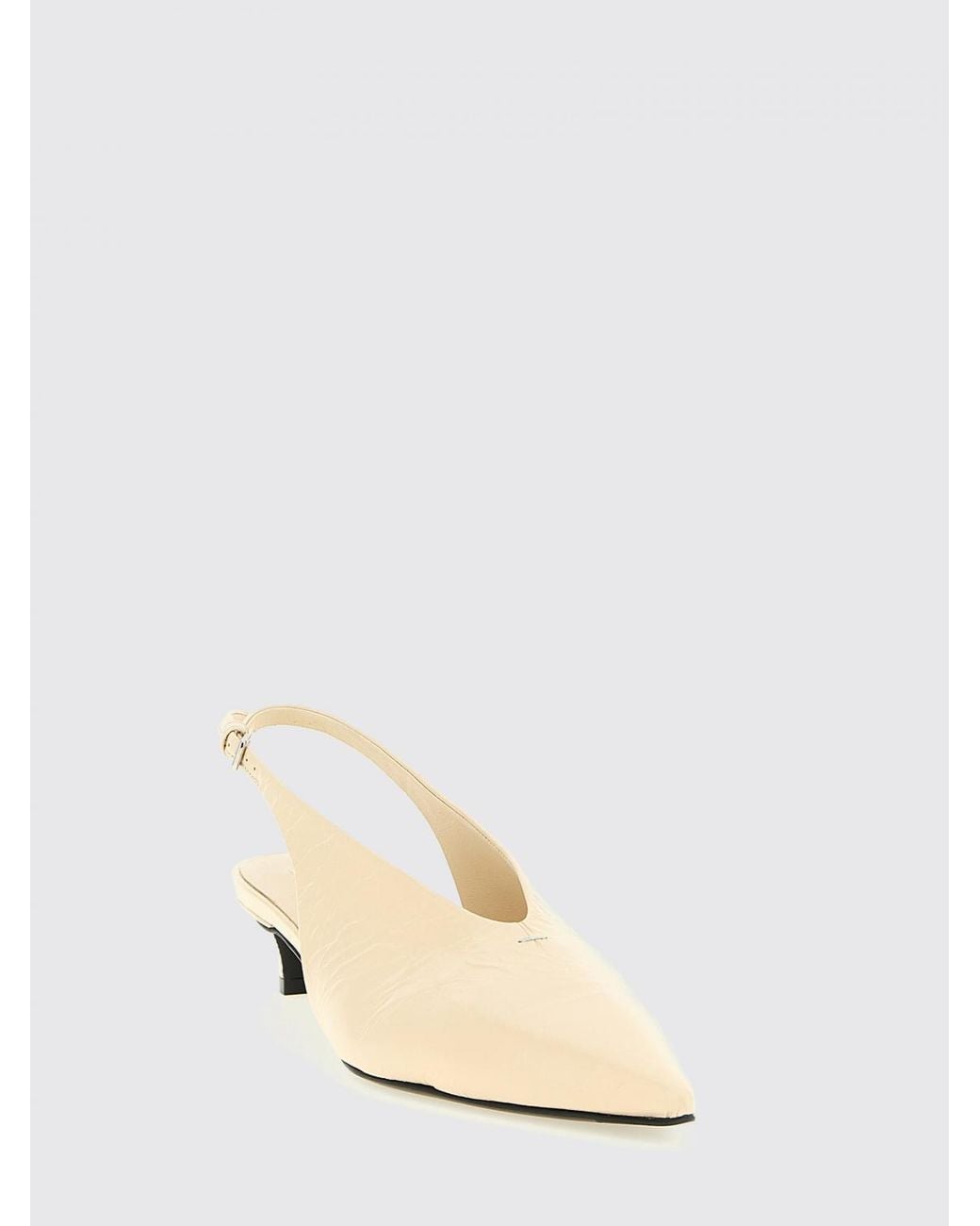 Jil Sander Natural Crinkled Leather Slingback