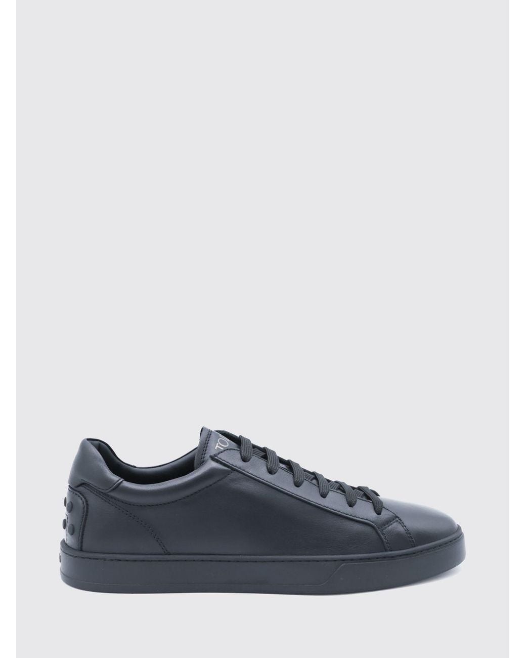 Tod's Blue Smooth Calfskin Low-Top Sneakers With Heel Gommini for men