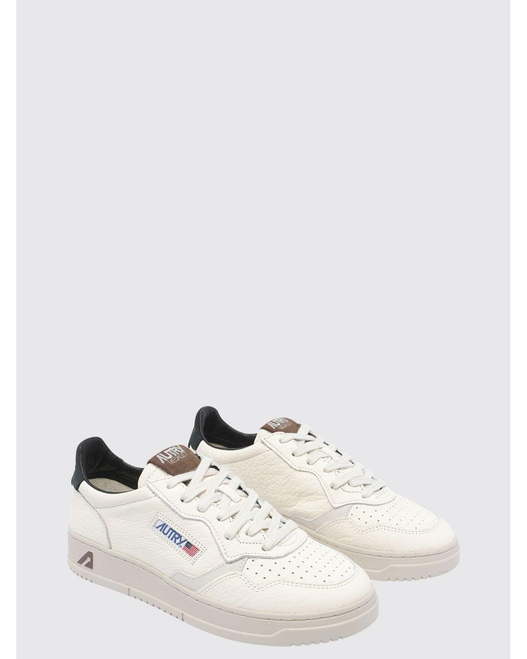 Autry Natural Medalist Low Two-Tone Calfskin And Suede Trainers for men