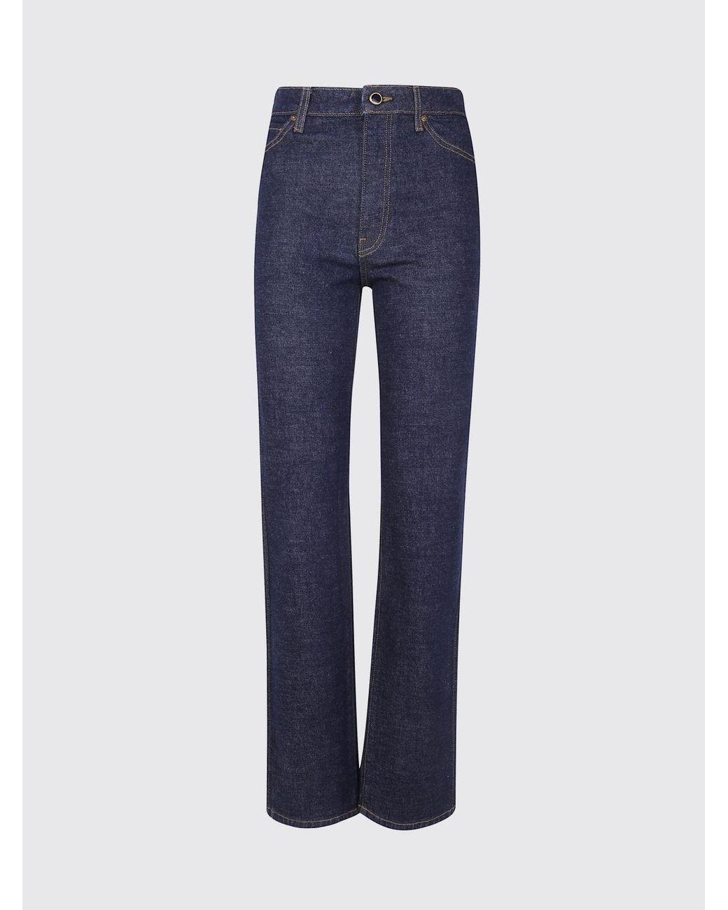Khaite Blue Danielle High-Waisted Straight-Leg Jeans