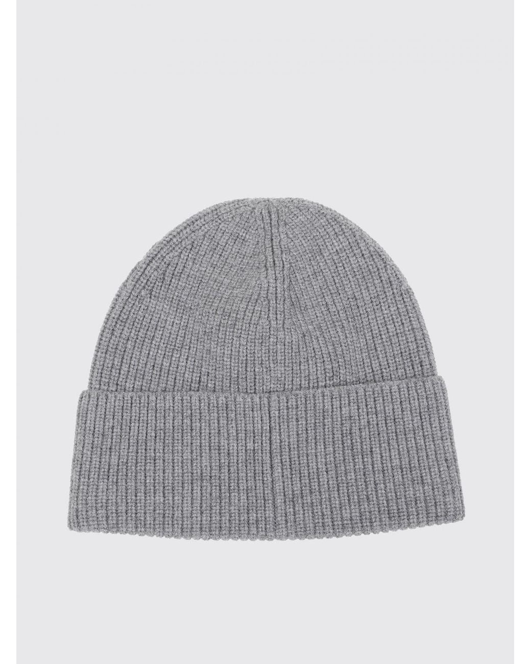 Autry Gray Wool Beanie Hat With Cuffed Hem And A Front Applied Logo Patch for men