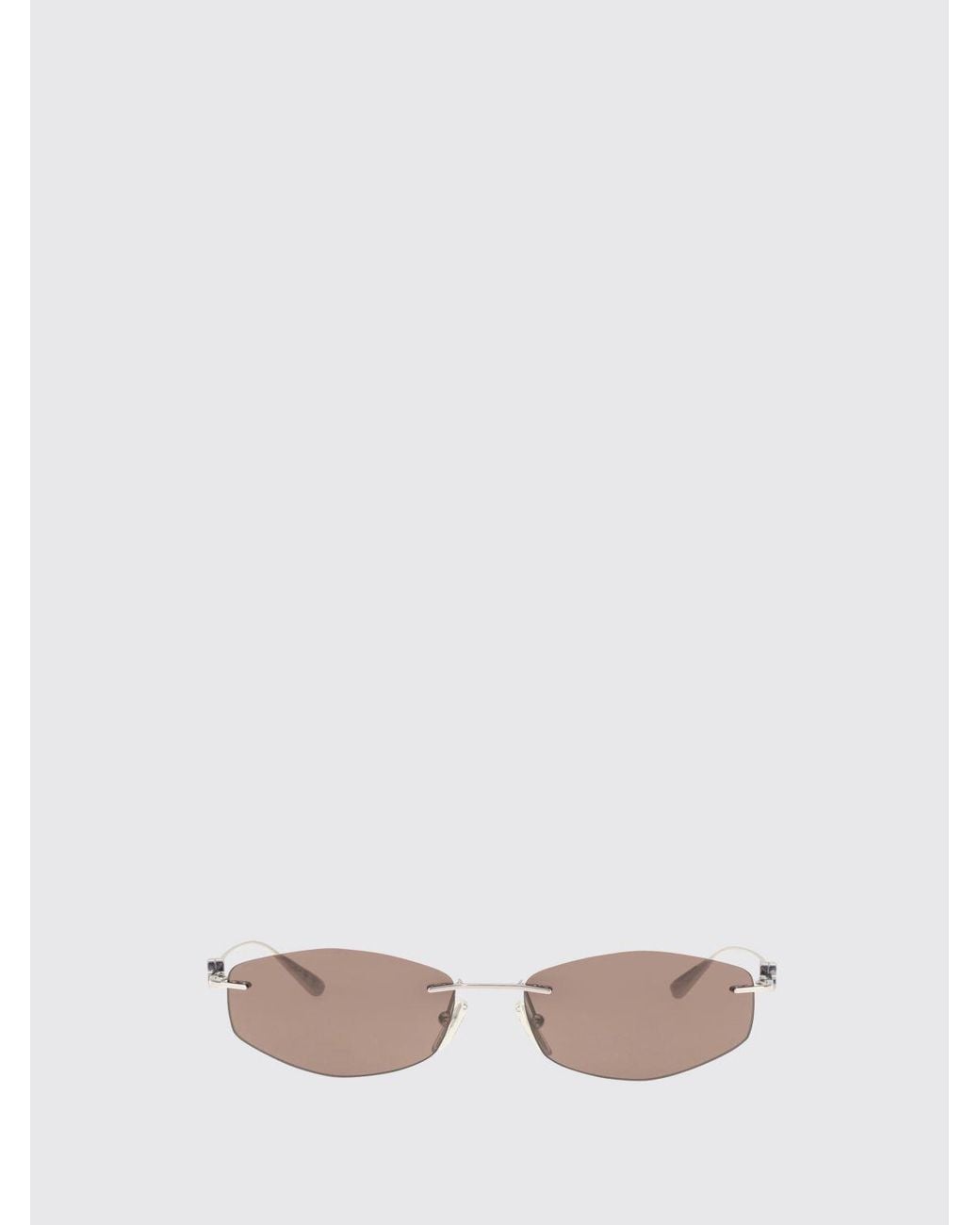 Balenciaga White D-Frame Nano Rectangular Metal Sunglasses With Tinted Lenses for men