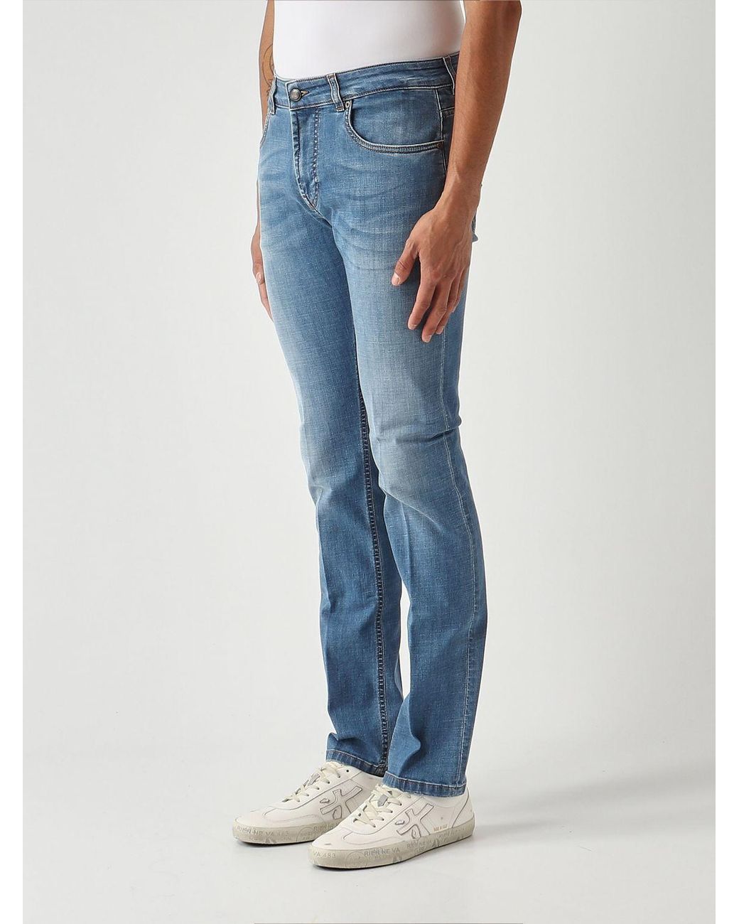 Fay Blue Stretch Slim Fit Jeans for men