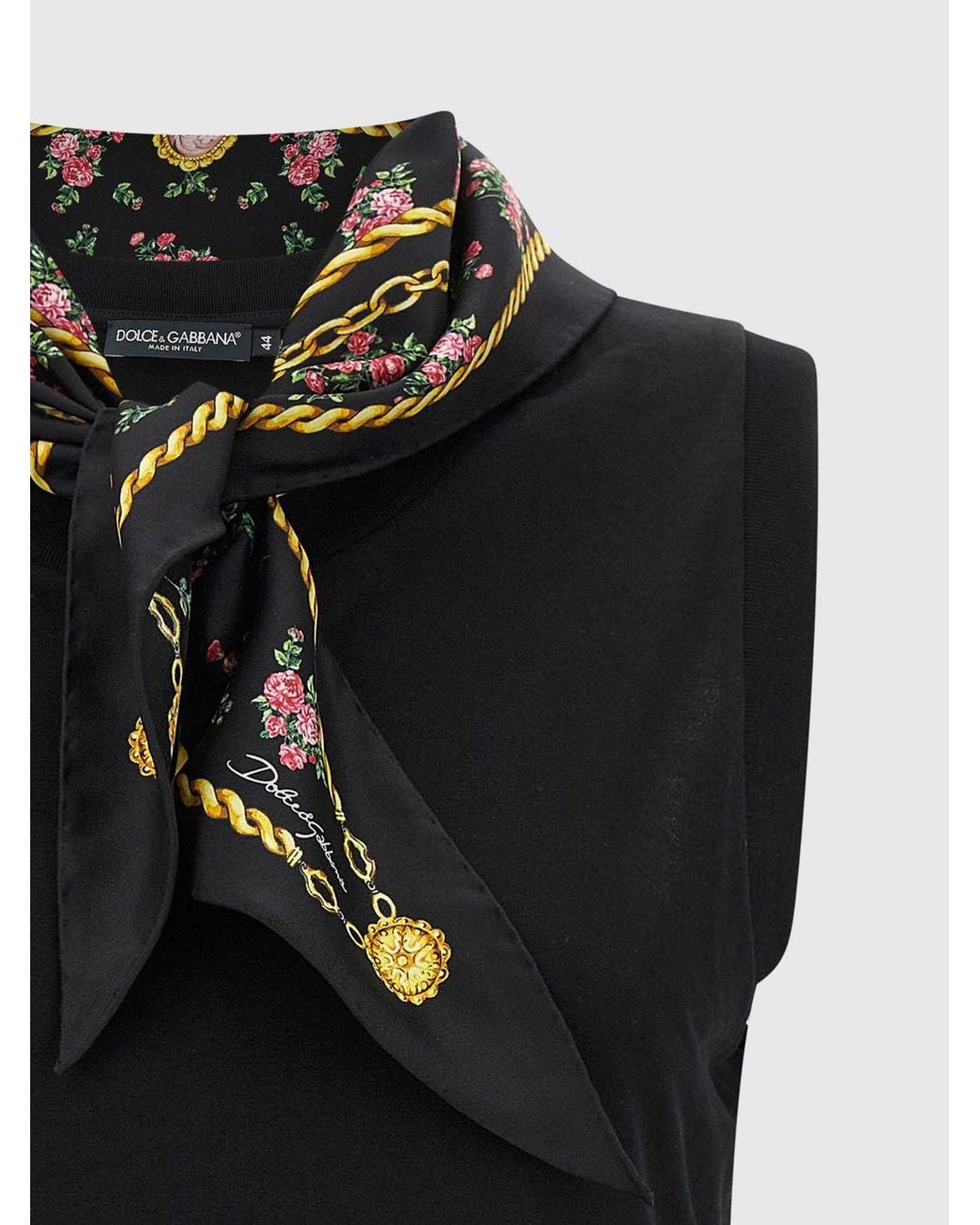Dolce & Gabbana Black Dolce &Amp Gabbana Tank Top With Scarf