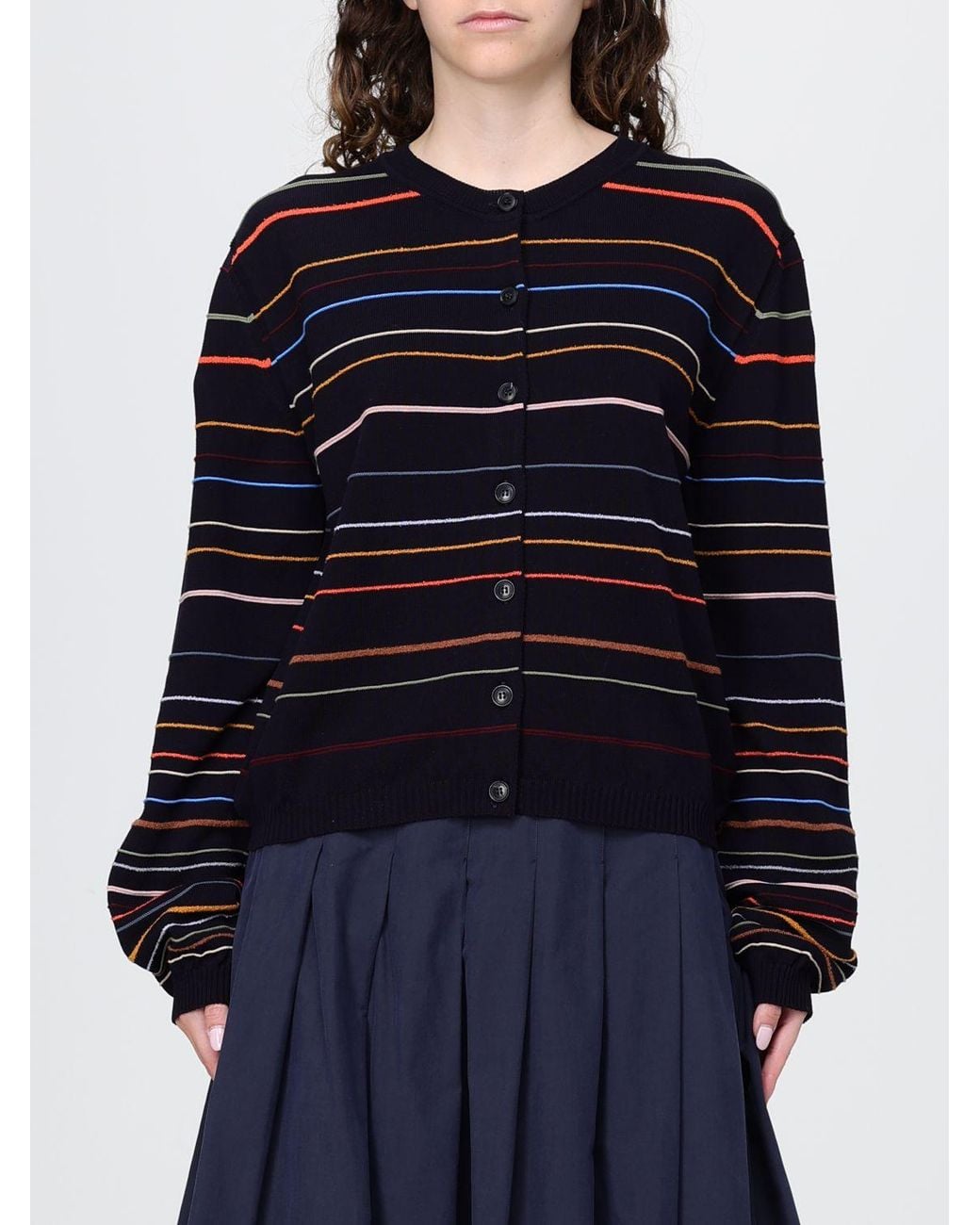 Paul Smith Blue Striped Cotton Cardigan