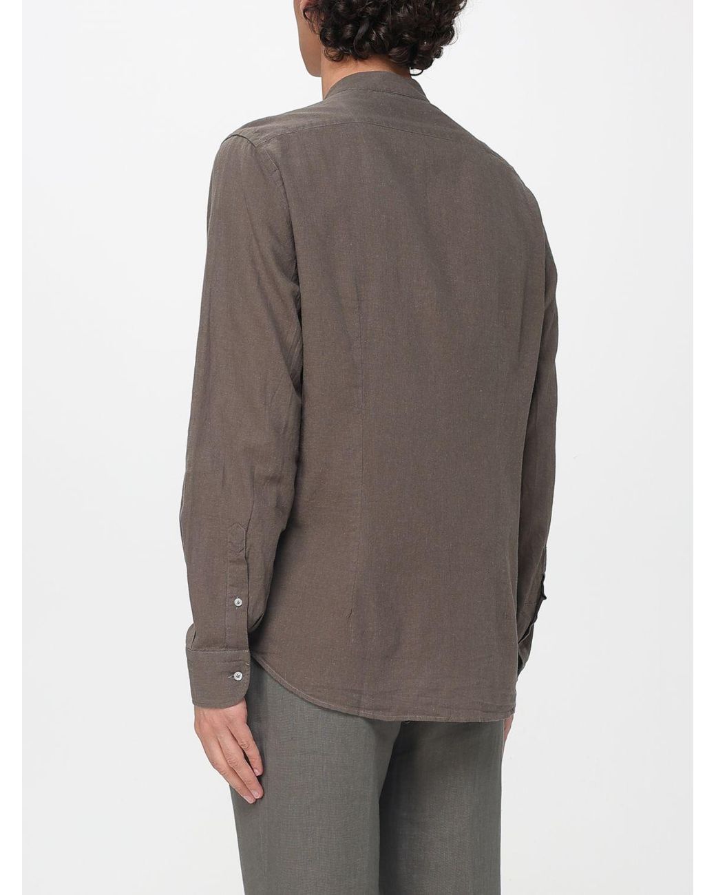 Manuel Ritz Brown Linen And Cotton Casual Shirt for men