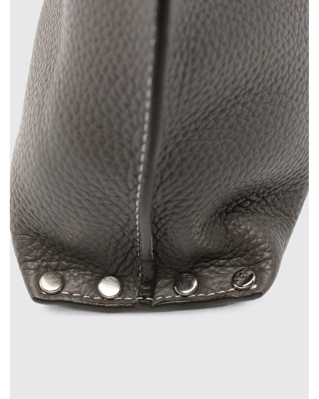 A.P.C. Gray Hammered Calfskin Clutch With Laminated Logo
