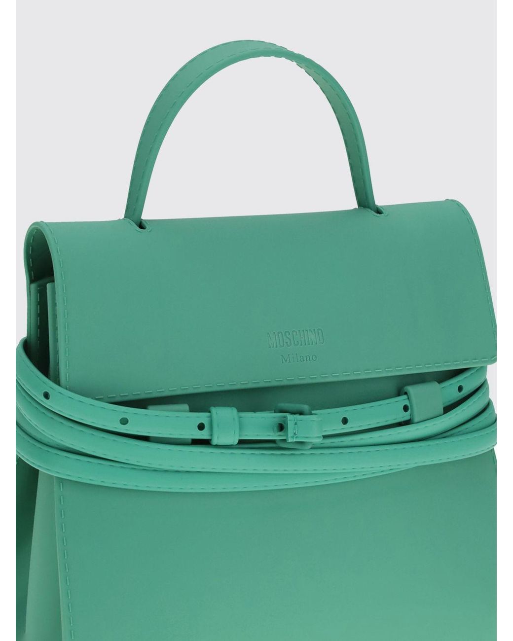 Moschino Couture Green Tie Me Leather Bag