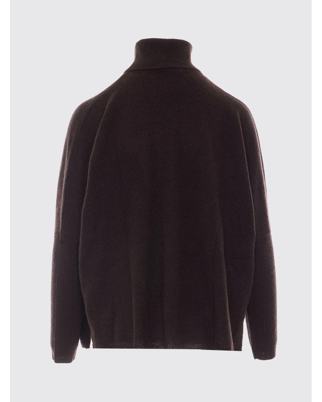 Jersey De Cuello Alto De Puro Cachemir Con Manga Larga Y Ribetes Acanalados Not Shy de color Brown
