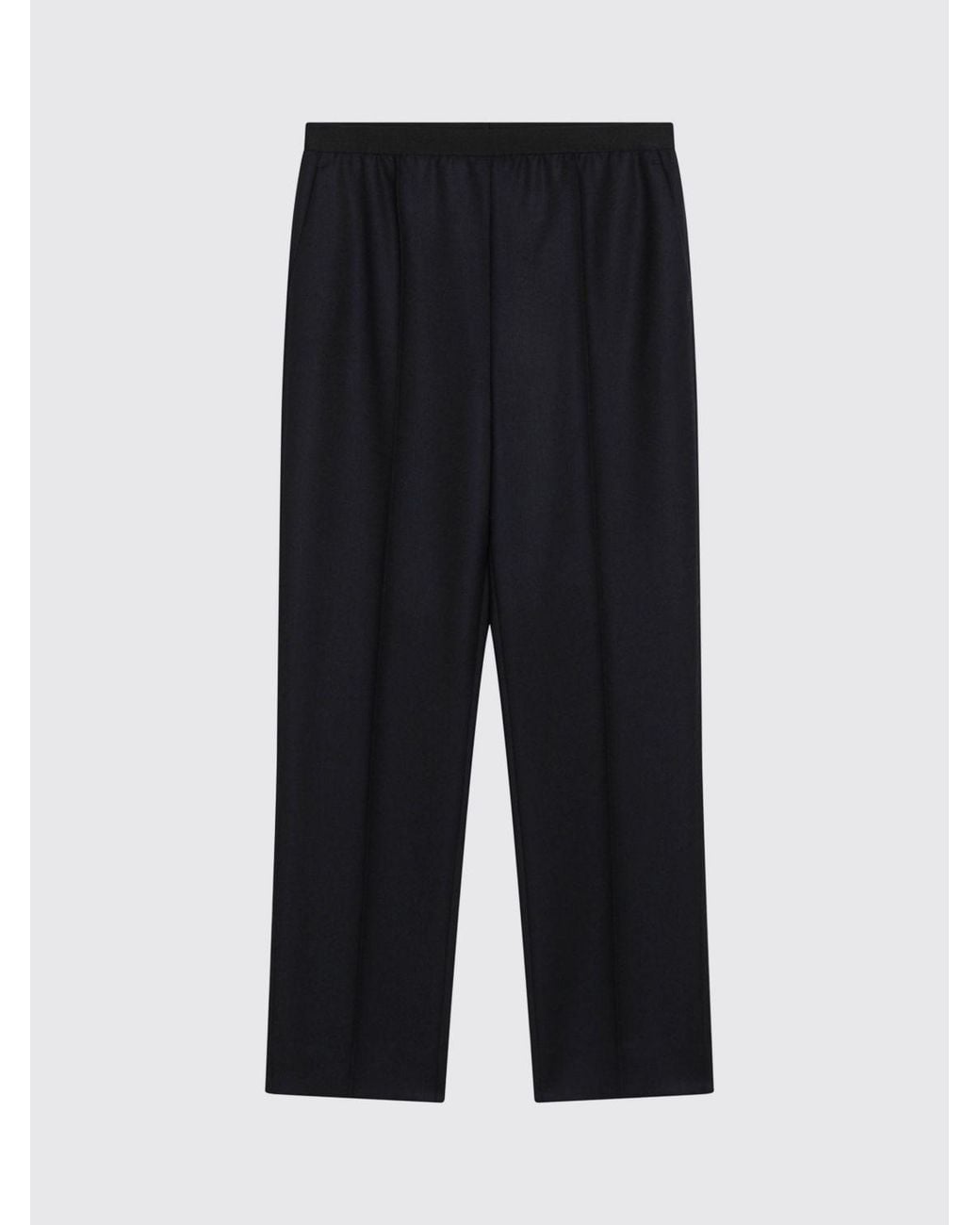 Maison Margiela Blue Slim Fit Virgin Wool Skinny Trousers With Elasticated Waist