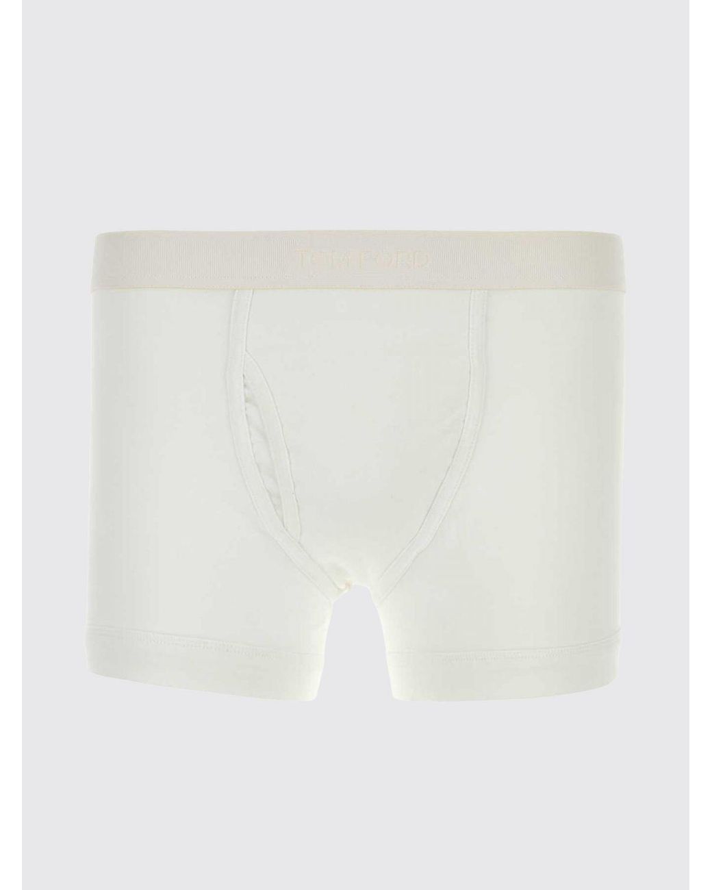 Set De Dos Bóxers De Algodón Elástico Con Cintura Logotipada Tom Ford de hombre de color White