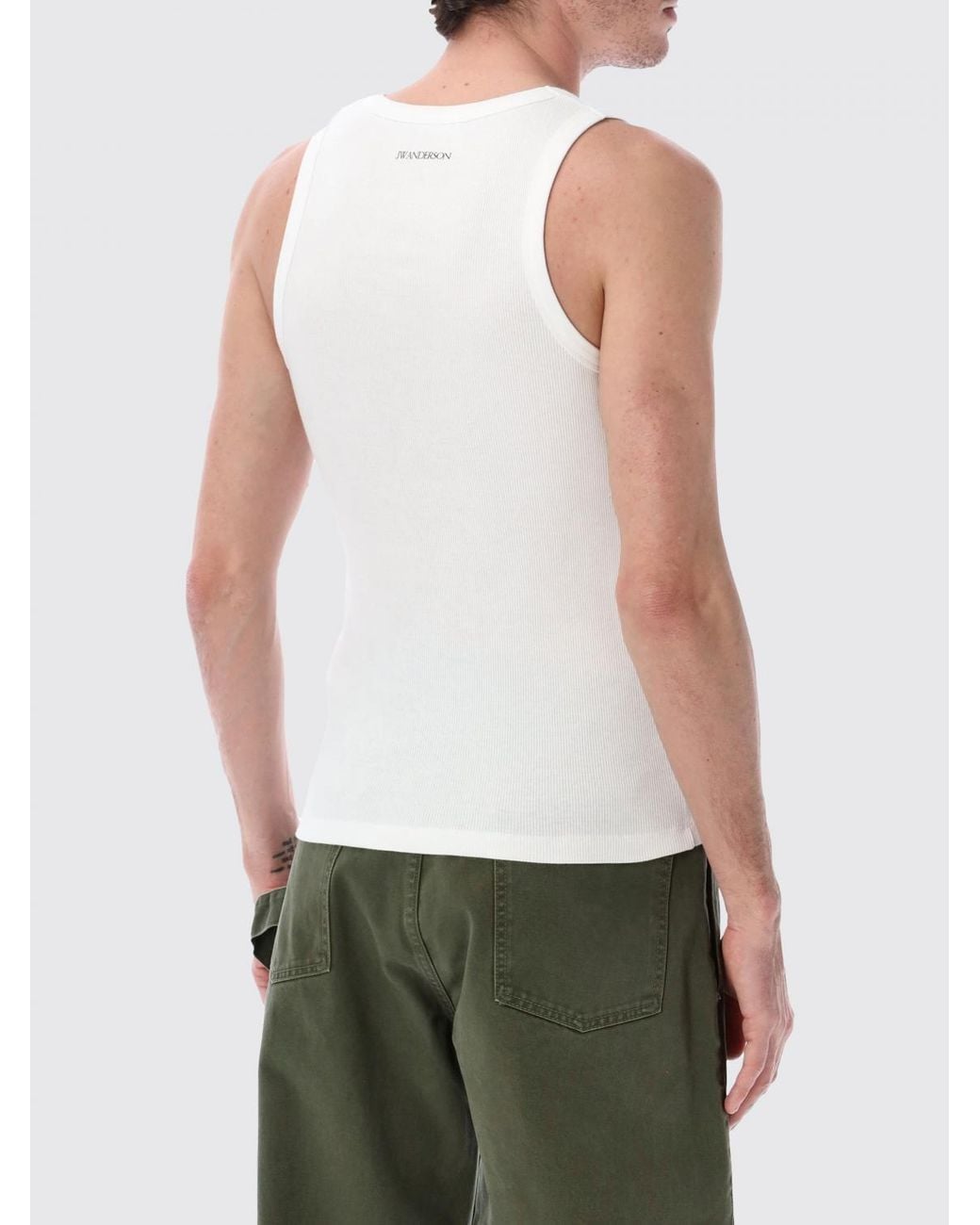 J.W. Anderson White Stretch Cotton T-Shirt for men