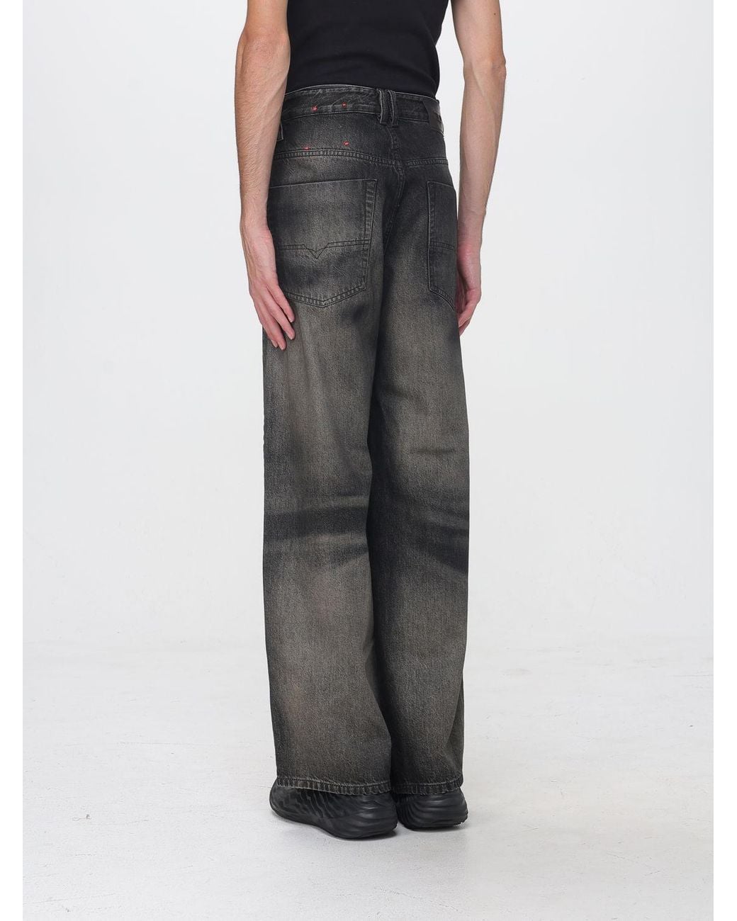 DIESEL Black 1982 D-Hakou High-Waisted Wide-Leg Jeans for men