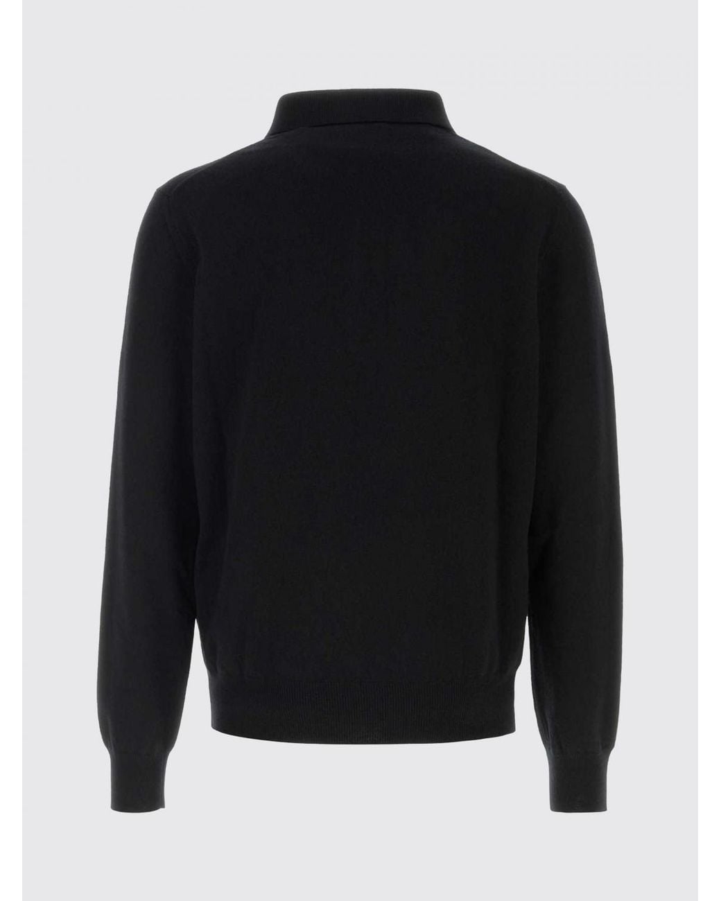 Jil Sander Black Long-Sleeved Knit Wool Polo With Concealed Placket for men