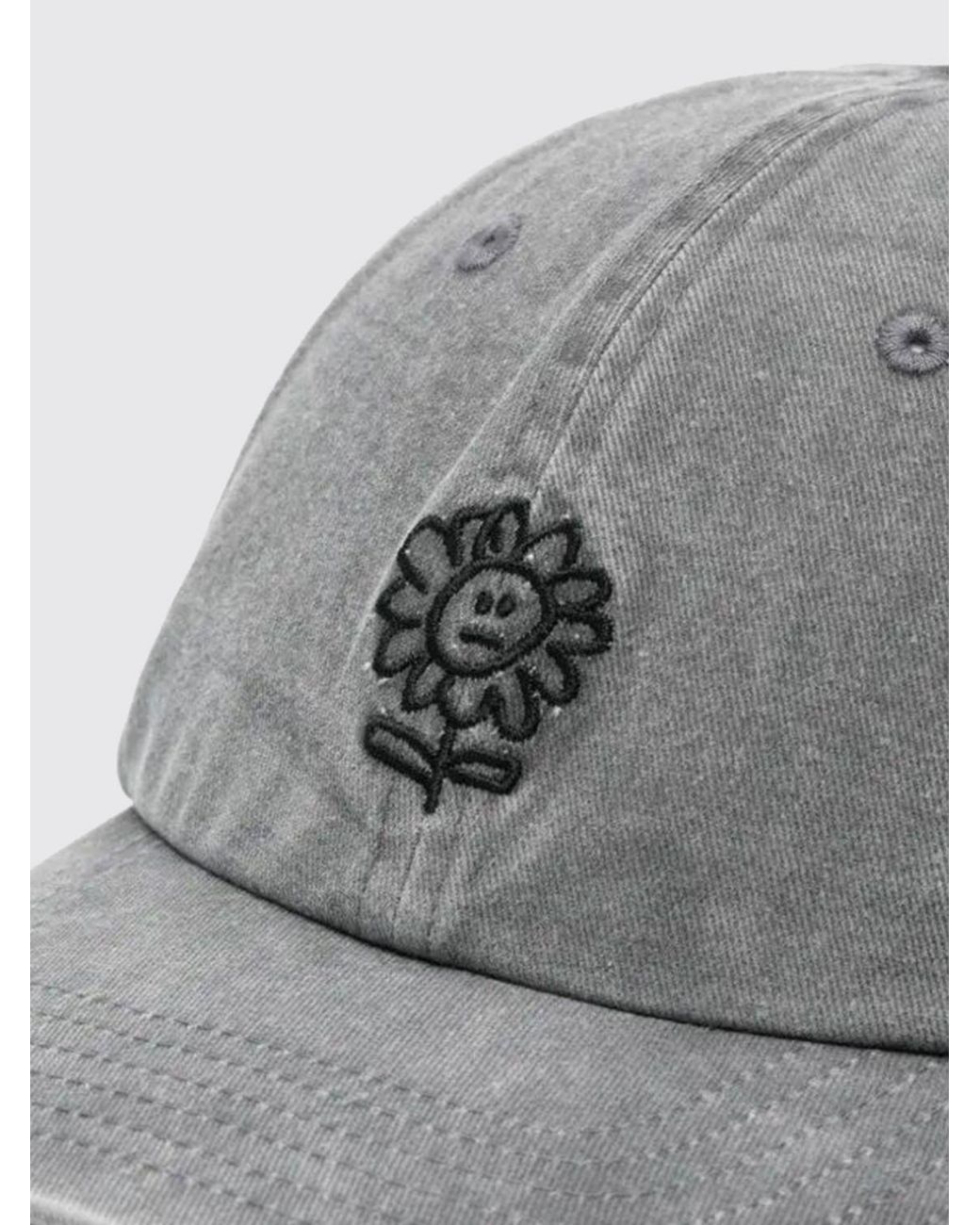 sunflower Gray Embroidered Cotton Denim Hat for men