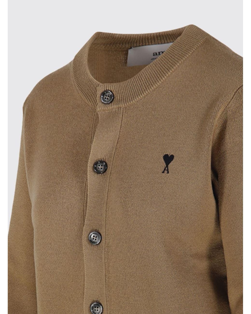 AMI Natural Crewneck Cardigan