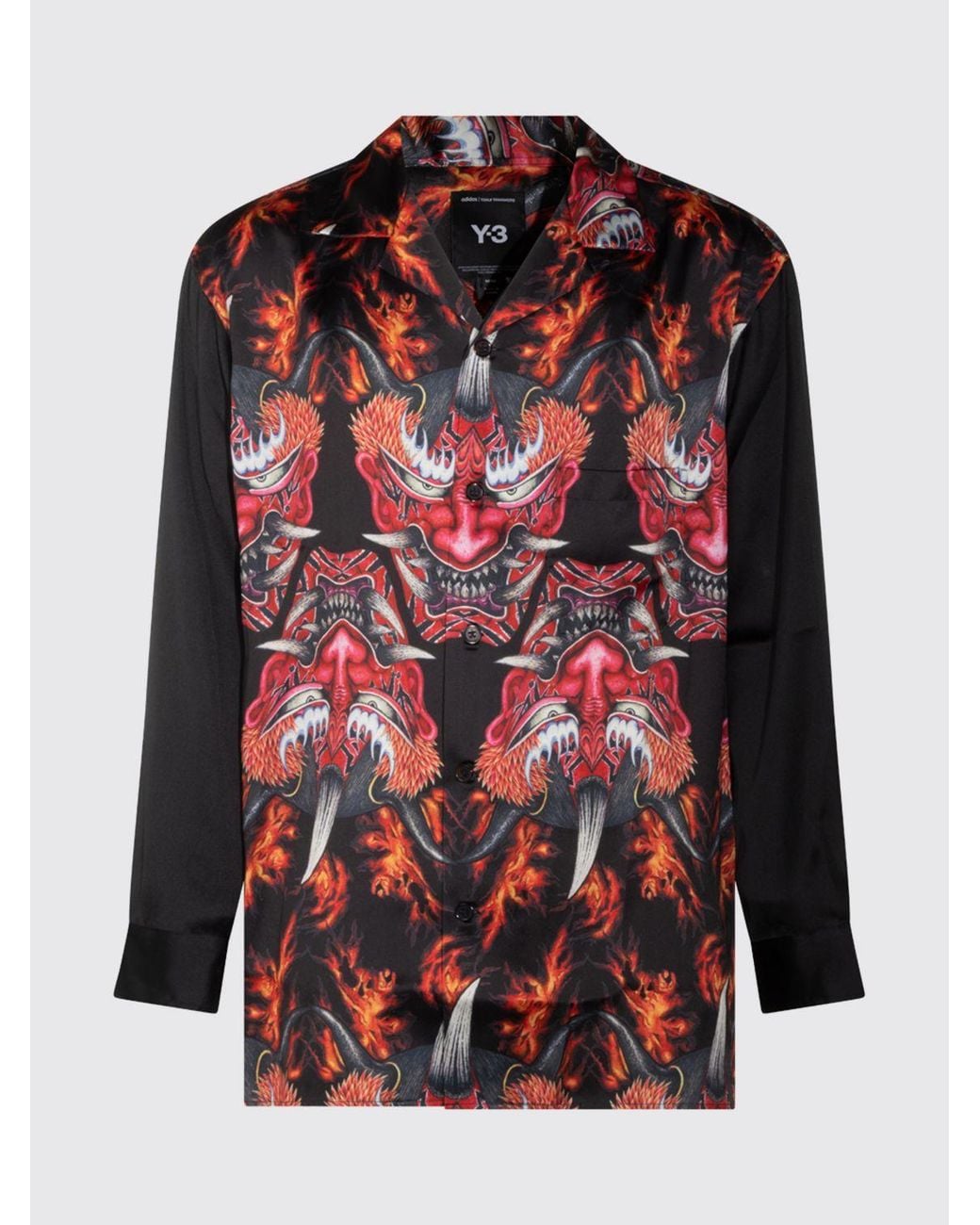 Y-3 Red Long-Sleeved Graphic Print Shirt for men