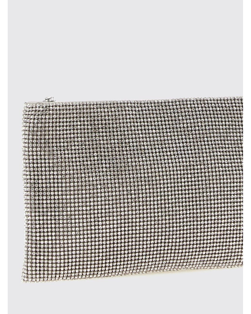 Benedetta Bruzziches Gray Your Best Friend Rhinestone Mini Bag With Jewelled Strap