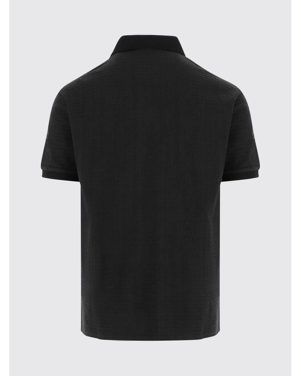 Emporio Armani Black Short-Sleeved Cotton Piqué Polo Shirt for men