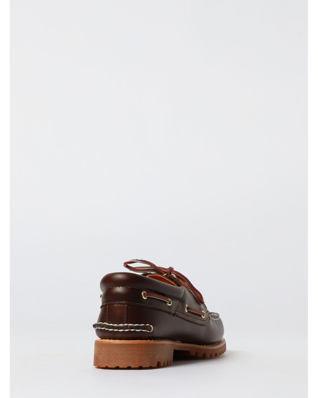 Timberland Brown Authentic 3-Eye Premium Leather Boat Moccasins for men