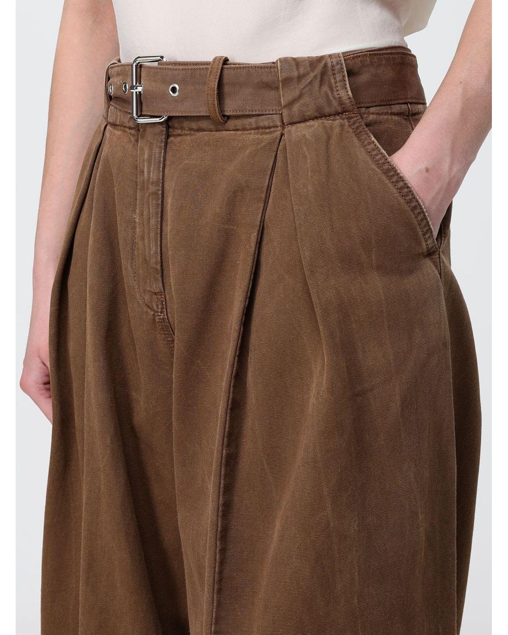 Blumarine Brown Wide Cotton Trousers