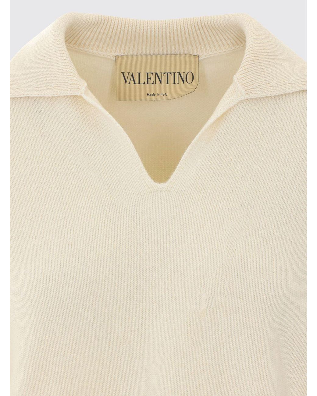 Valentino White Long-Sleeved Knitted Polo