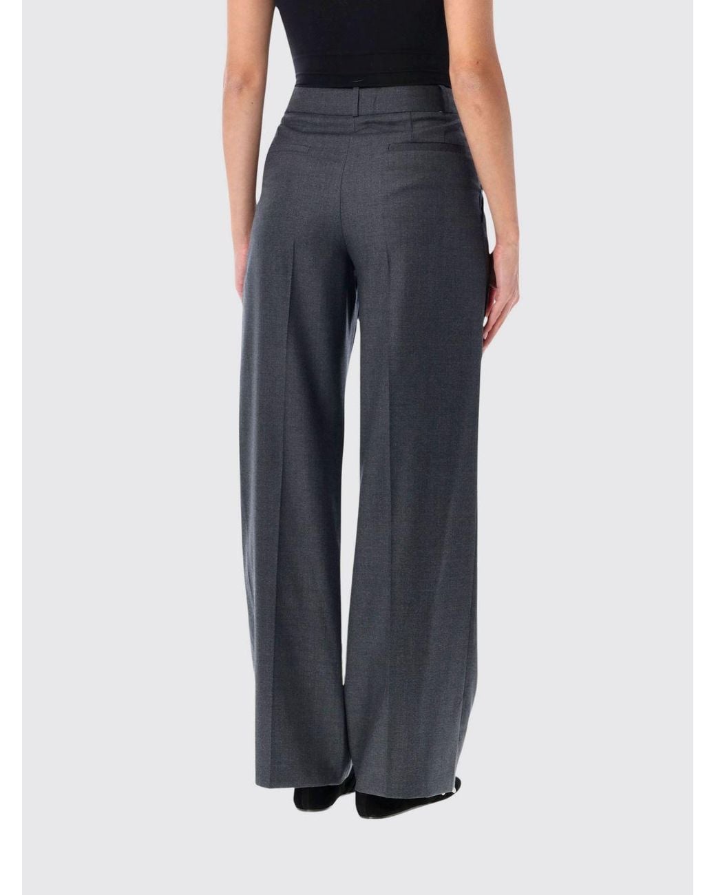 Loulou de Saison Blue Wide-Leg Sartorial Virgin Wool Trousers