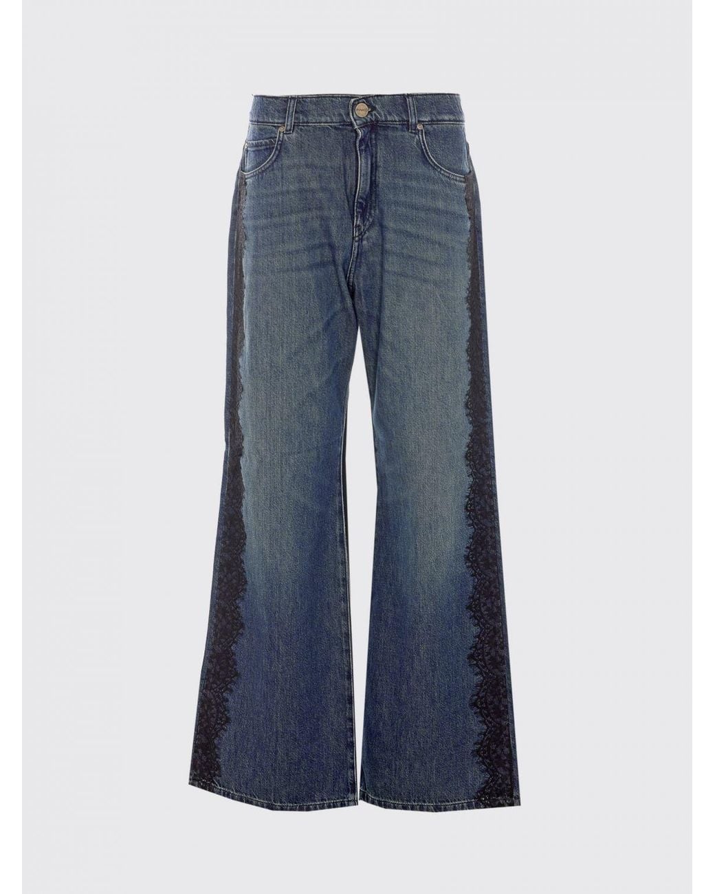 Pinko Blue High-Waisted Wide Leg Jeans
