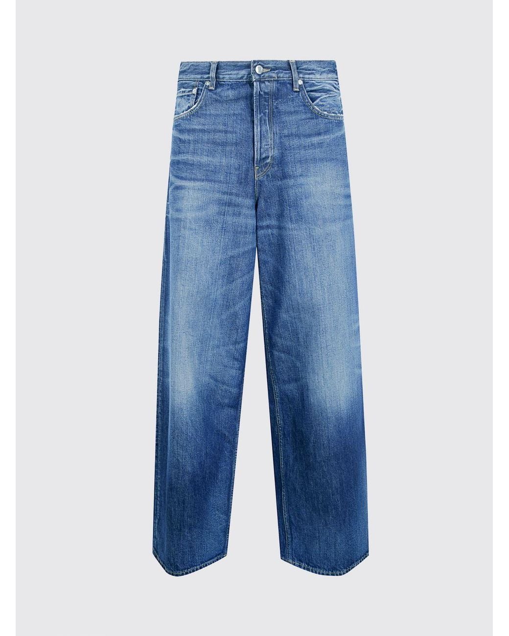 Haikure Blue Mid-Rise Wide Leg Jeans for men