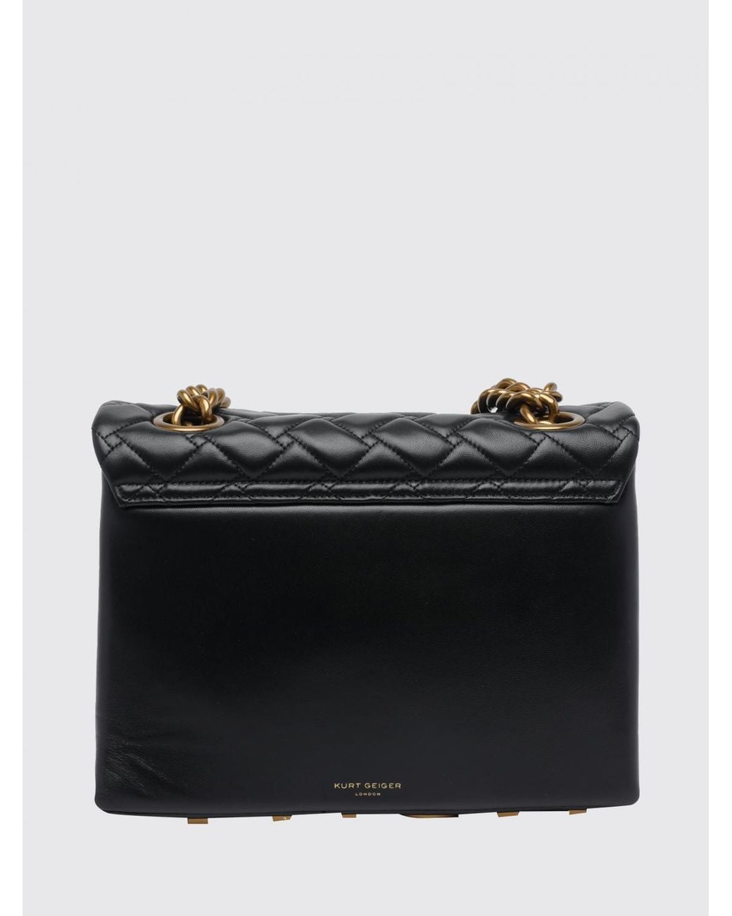 Kurt Geiger Black Kensington Large Quilted Calf Leather Shoulder Bag
