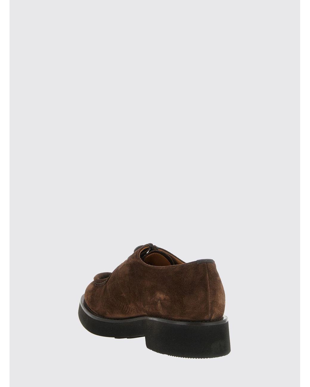 Church's Brown Nelly Suede Derby Shoes With Round Toe And Rubber Sole