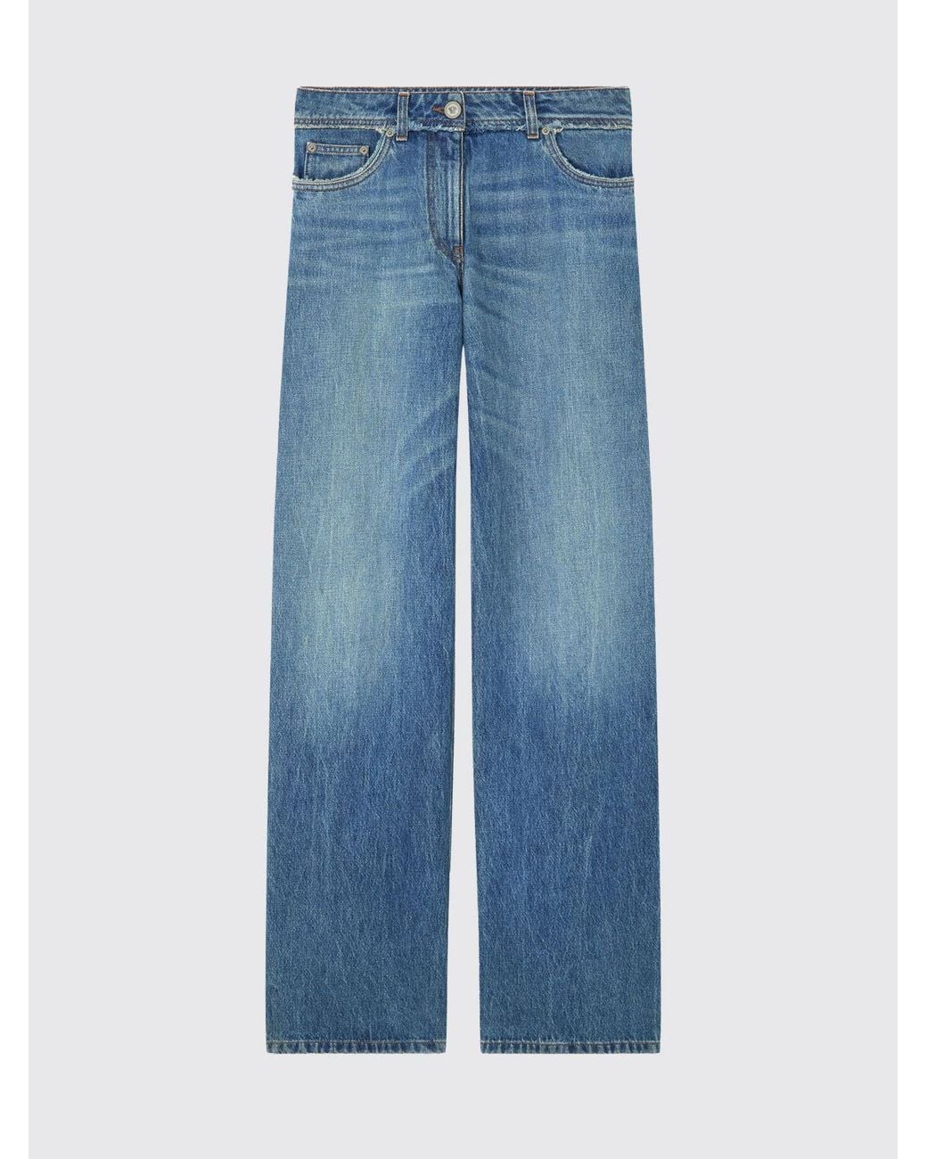 Versace Blue Wide-Leg Cotton Jeans
