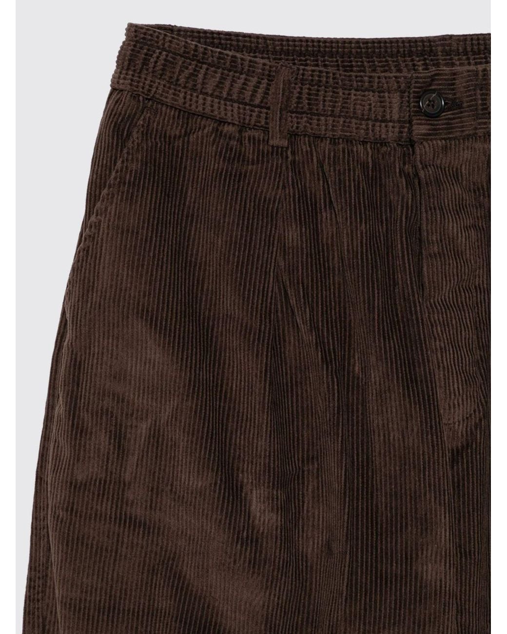 Universal Works Brown Wide-Leg Cotton Corduroy Trousers for men