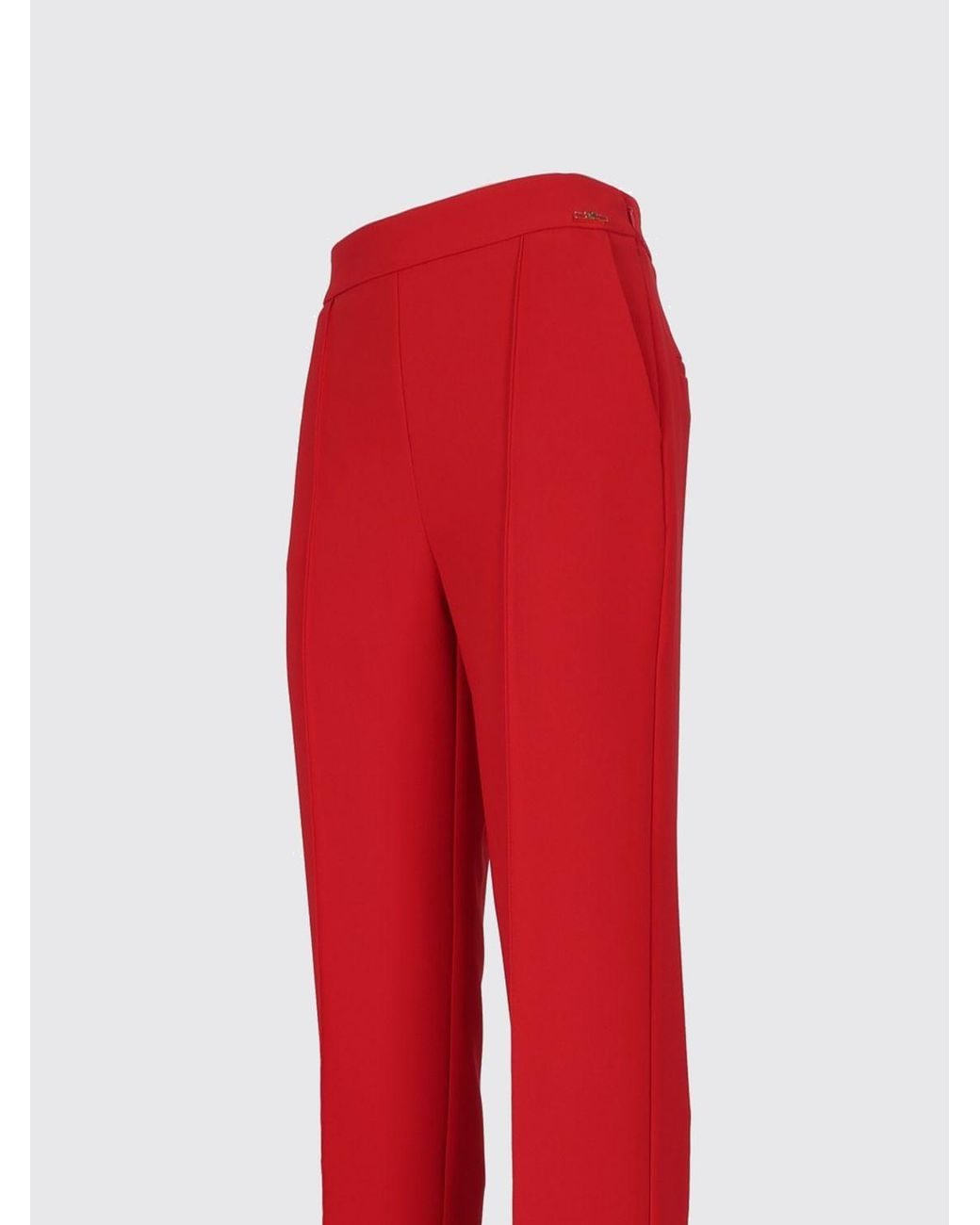 Elisabetta Franchi Red High-Waisted Skinny Trousers
