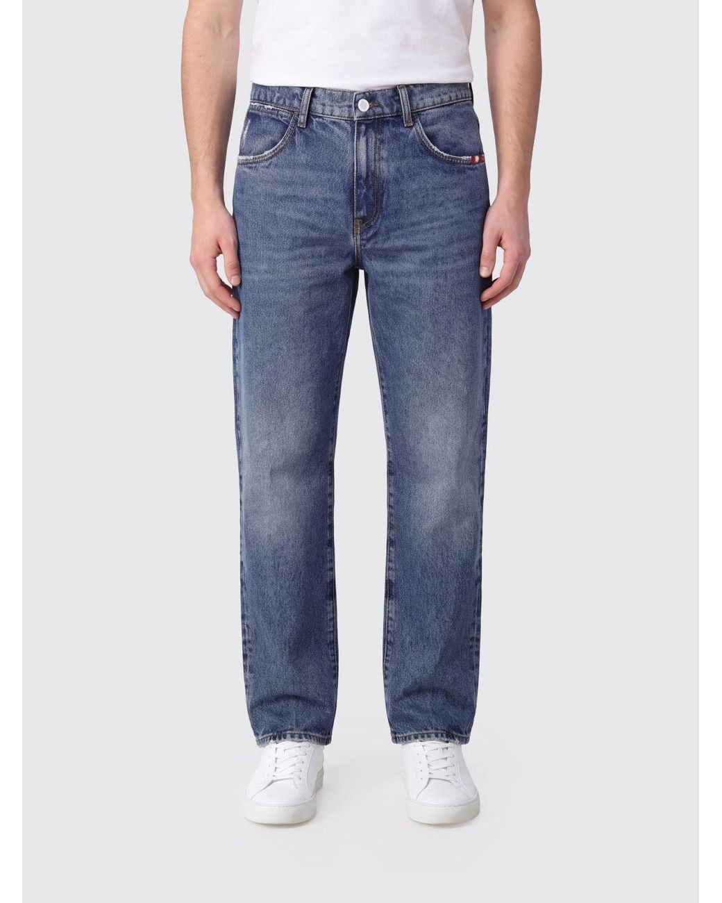 AMISH Blue James Mid-Rise Straight Leg Jeans for men