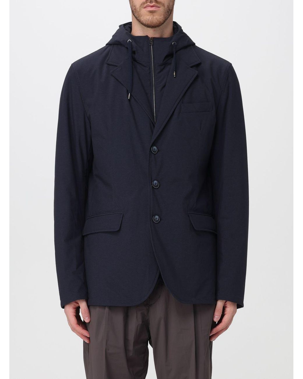 Herno Blue Double-Layer Blazer for men