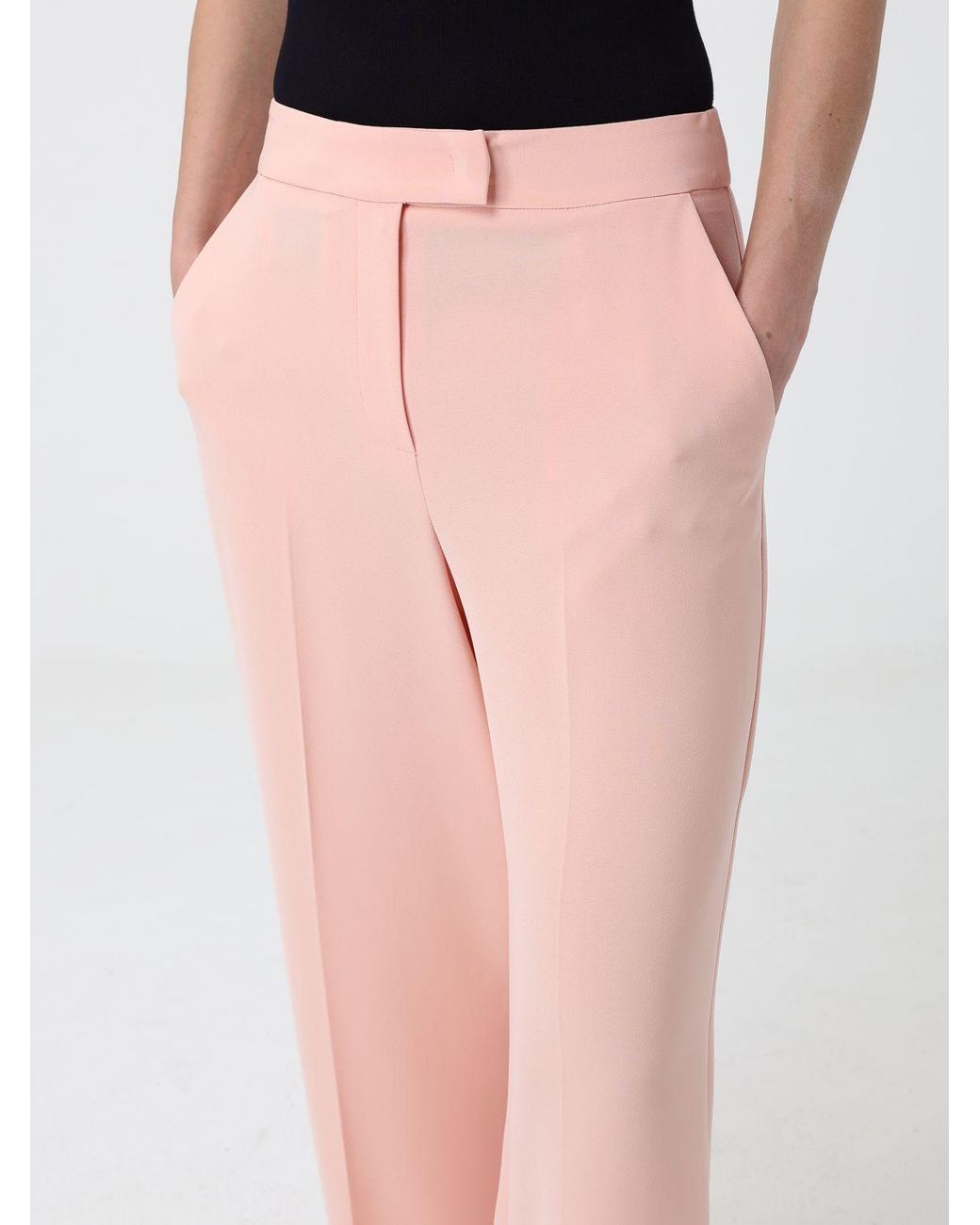 SIMONA CORSELLINI Pink Crêpe Tailored Trousers