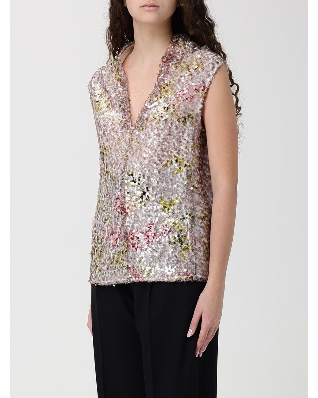 Top De Lentejuelas Alberta Ferretti de color Natural