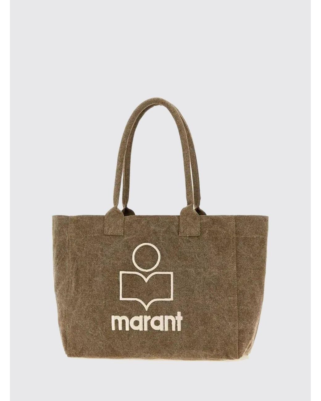 Isabel Marant Natural Yenky Cotton Tote Bag With Contrasting Front Logo