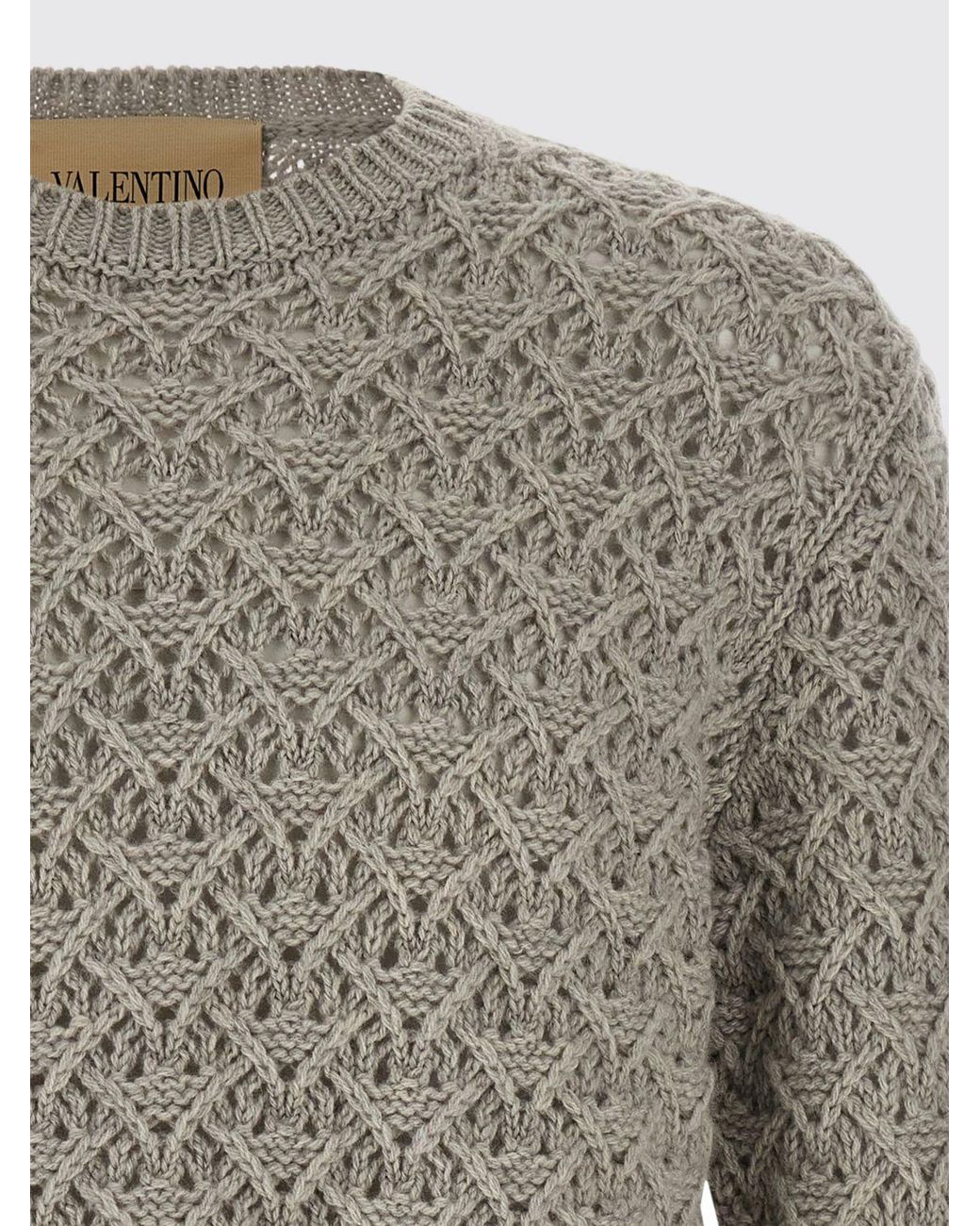 Valentino Garavani Gray Virgin Wool And Cashmere Crewneck Jumper for men