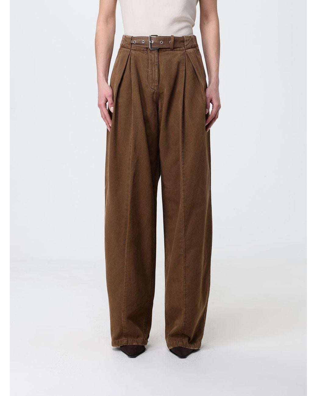 Blumarine Brown Wide Cotton Trousers