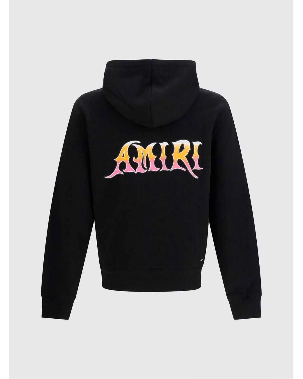 Amiri Blue Cotton Hoodie With Printed Logo, Kangaroo Pocket And Ribbed Cuffs for men