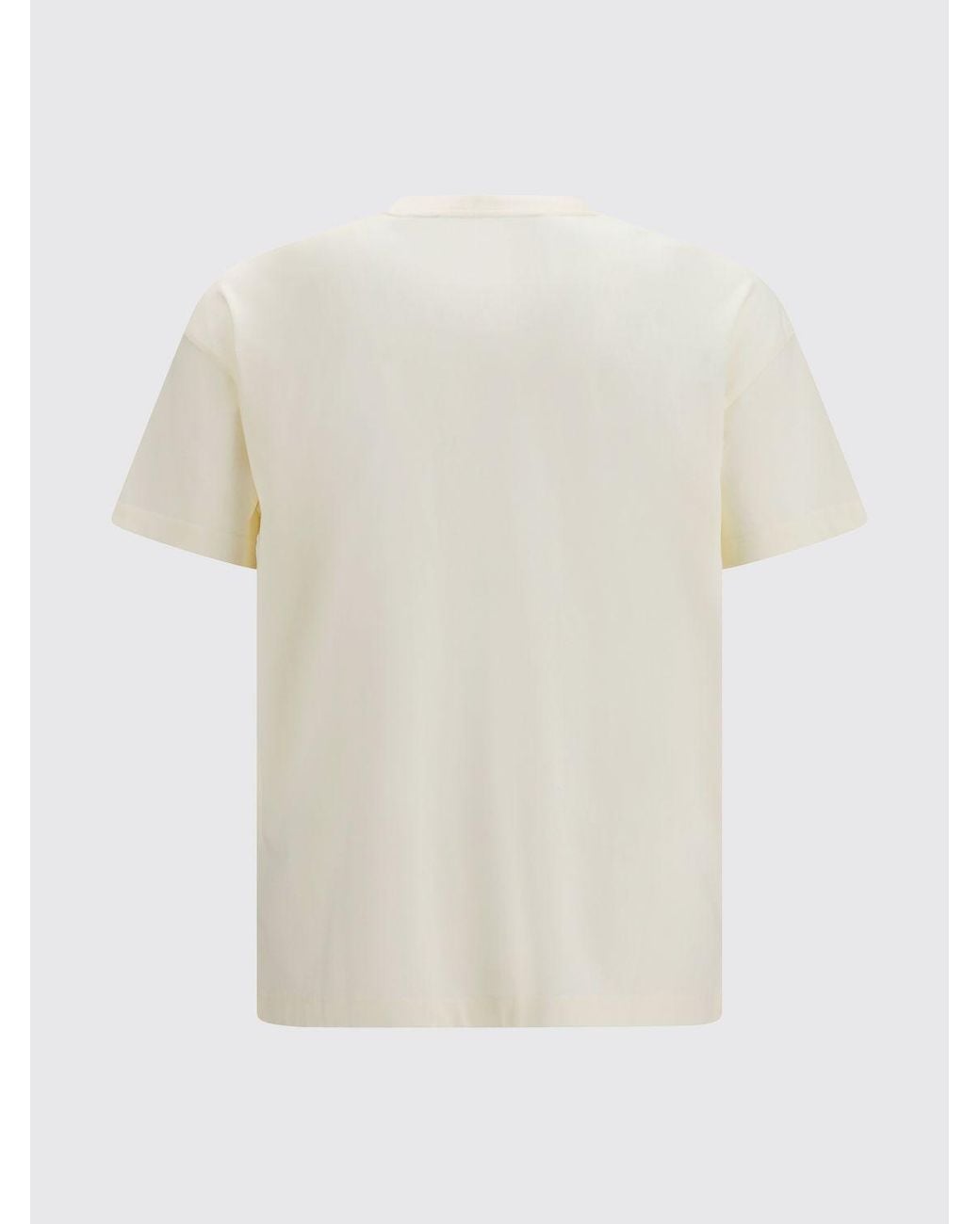 Palm Angels White Cotton T-Shirt With Graphic Contrast Logo Print for men