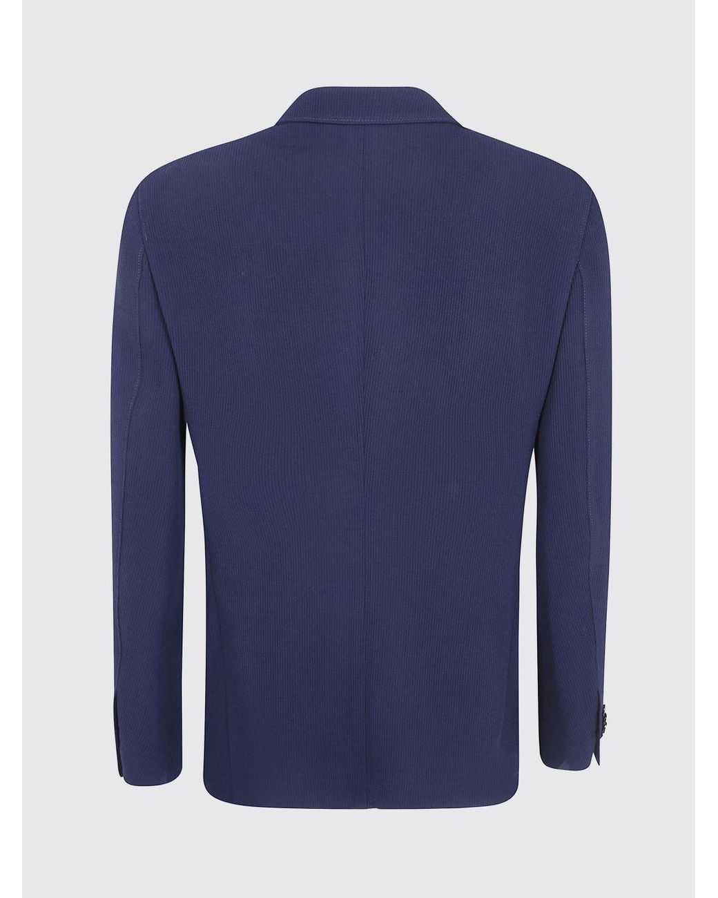 Giorgio Armani Blue Slim Fit Virgin Wool Blend Single-Breasted Blazer With One-Button Closure for men