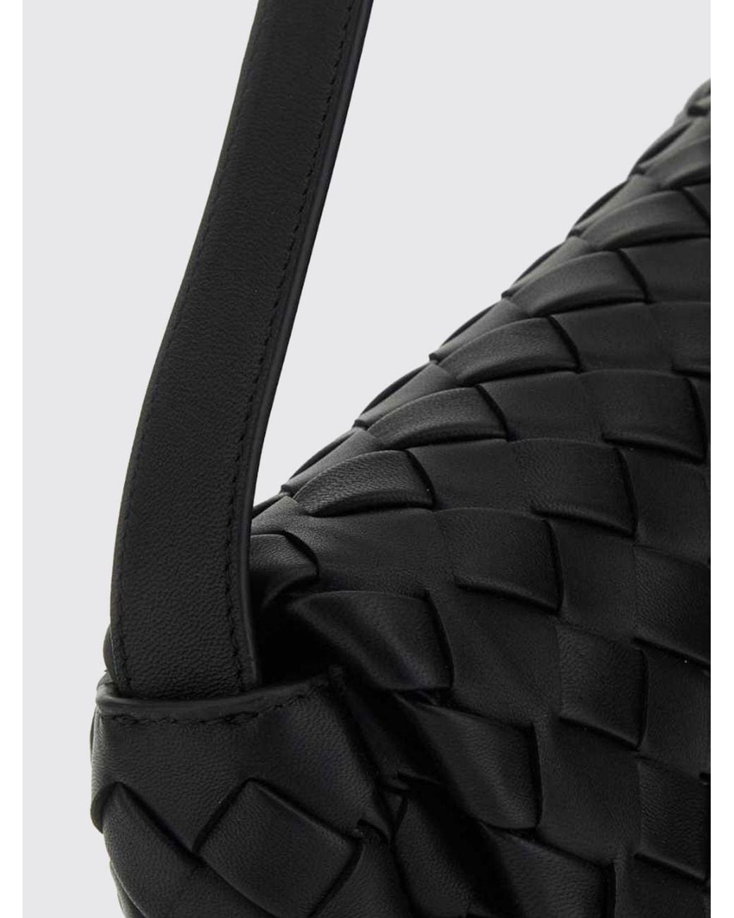 Bottega Veneta Black Intrecciato Woven Calfskin Leather Crossbody Bag for men