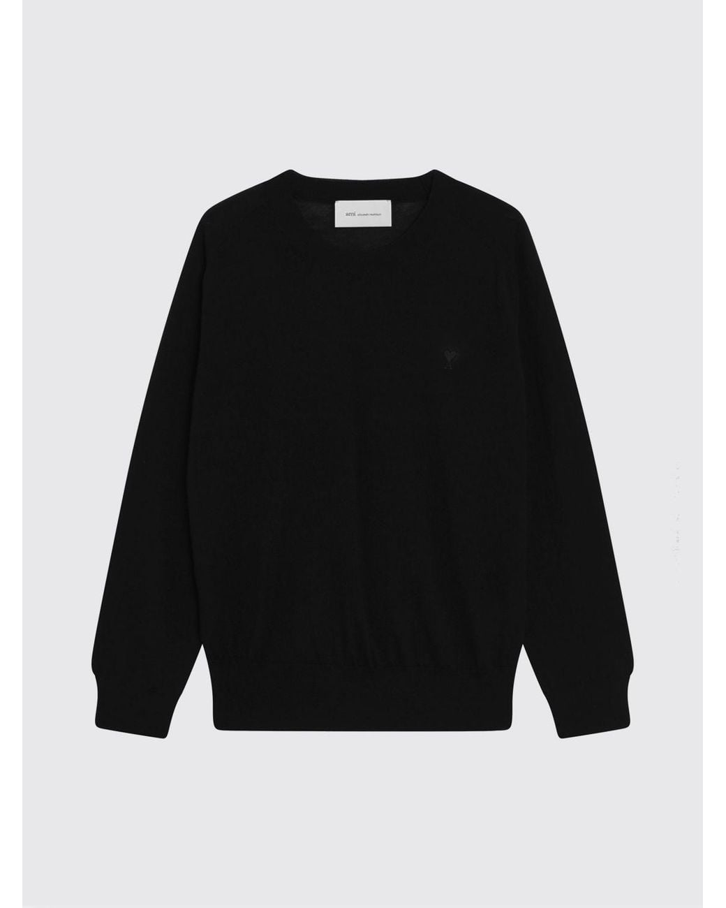 AMI Blue Wool Crew Neck Sweater for men